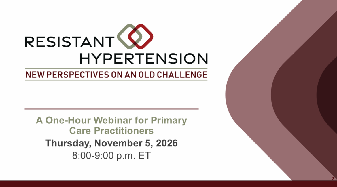 Primary Care Focused Hypertension LIVE Webinar - Nov 5th, 2026